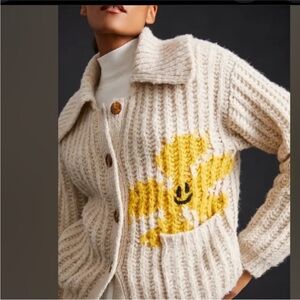 Anthropologie Women’s Pilcro Flower Cardigan Sweater / Size L / never worn